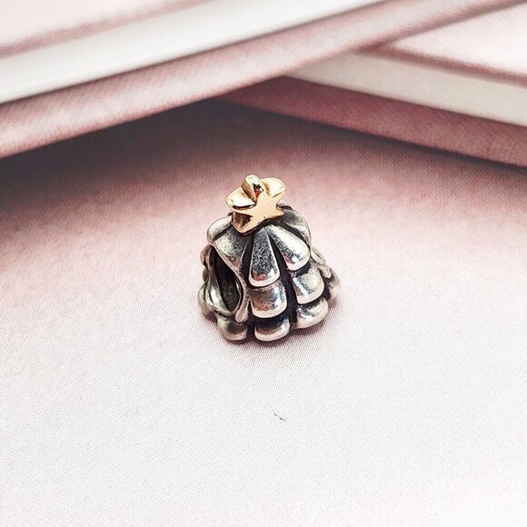 Pandora Christmas Tree Holiday 14k Gold 925 Sterling Silver Charm Authentic - Picture 2 of 3